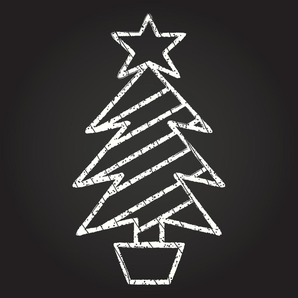 Christmas Tree Chalk Drawing vector