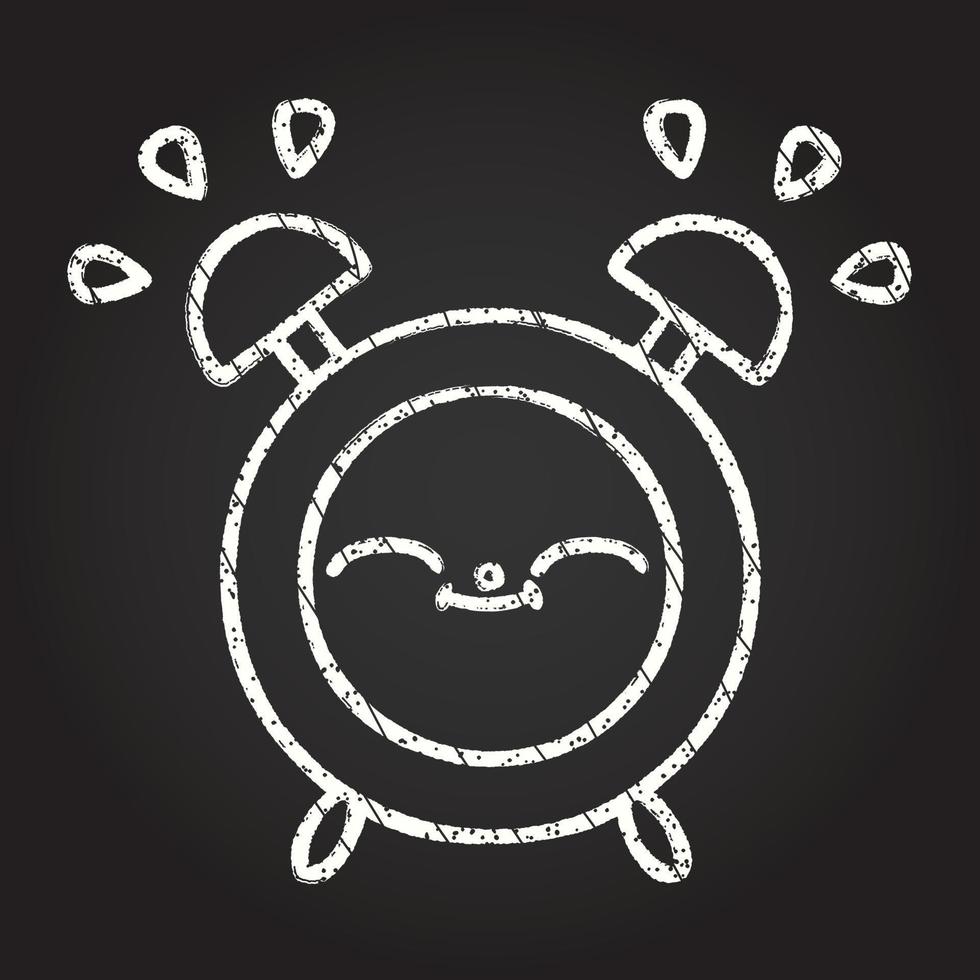 Alarm Clock Chalk Drawing vector