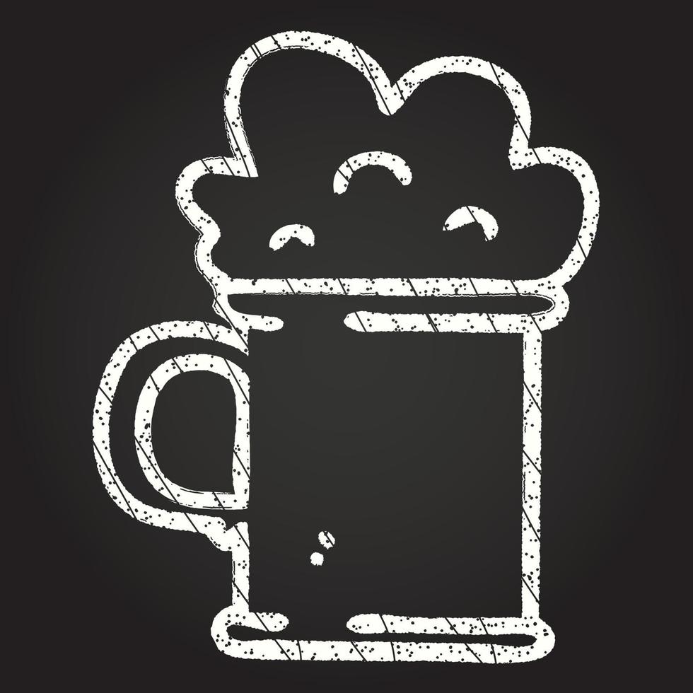 Foaming Beer Chalk Drawing vector