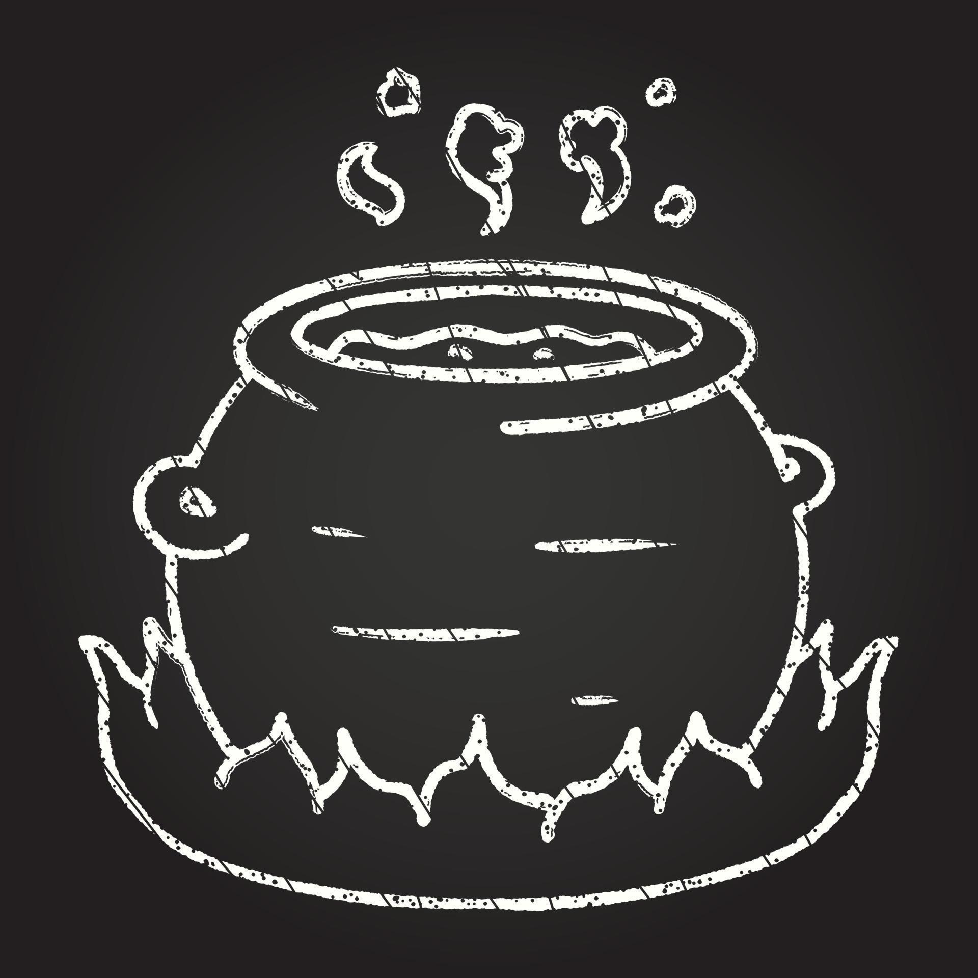 Bubbling Cauldron Chalk Drawing 13112791 Vector Art at Vecteezy