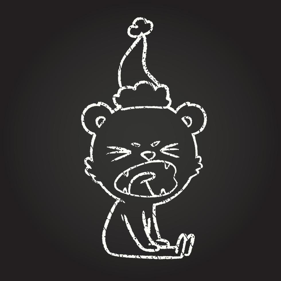 Christmas Bear Chalk Drawing vector