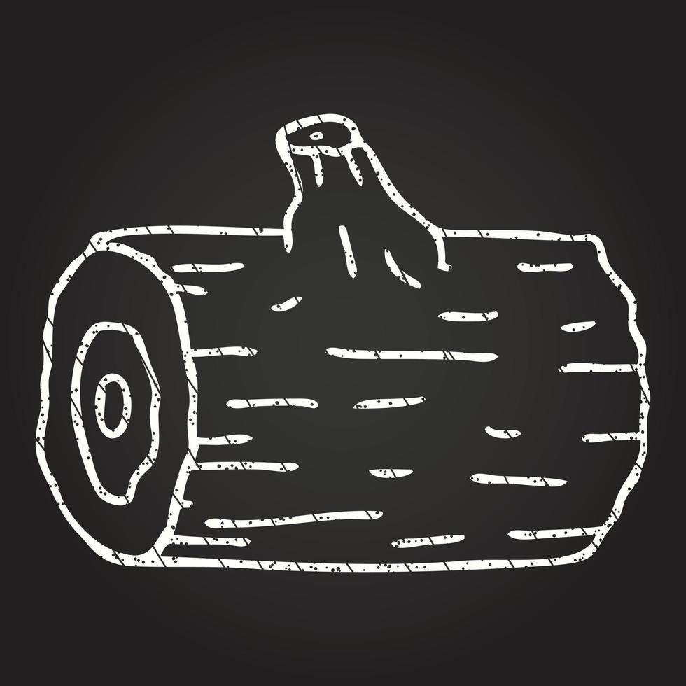 Log Chalk Drawing vector