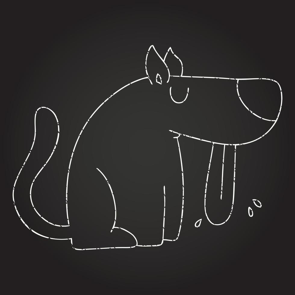 Panting Dog Chalk Drawing vector
