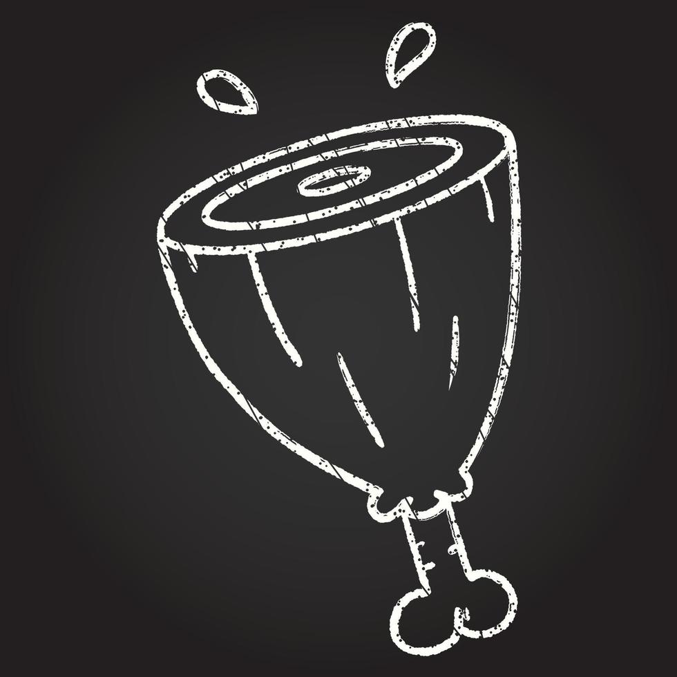 Cooked Meat Chalk Drawing vector