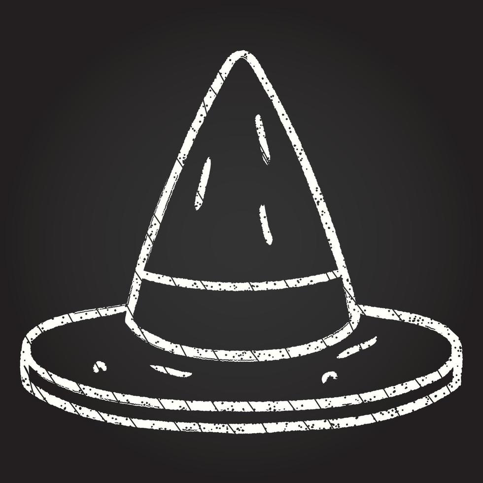 Pointy Hat Chalk Drawing vector