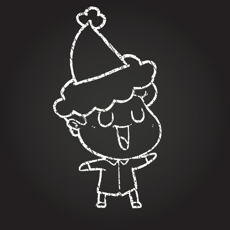 Christmas Man Chalk Drawing vector