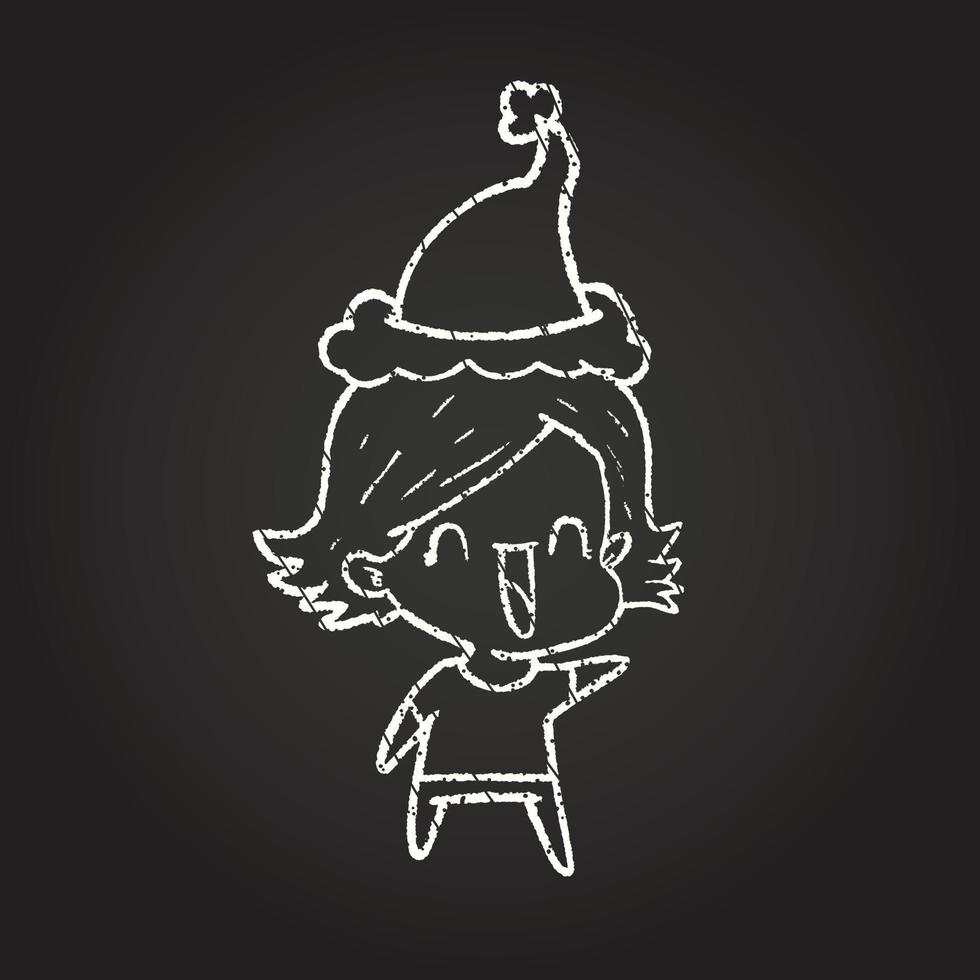 Festive Woman Chalk Drawing vector