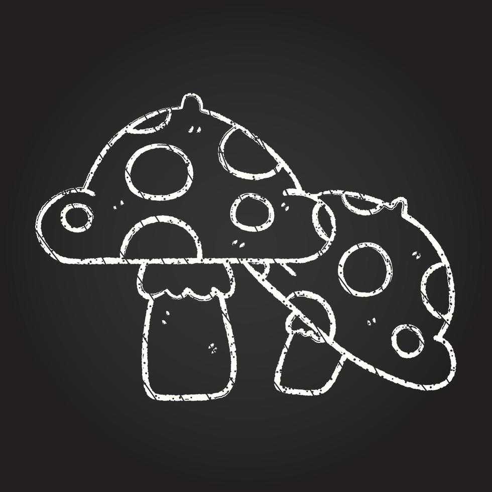 Toadstool Chalk Drawing vector