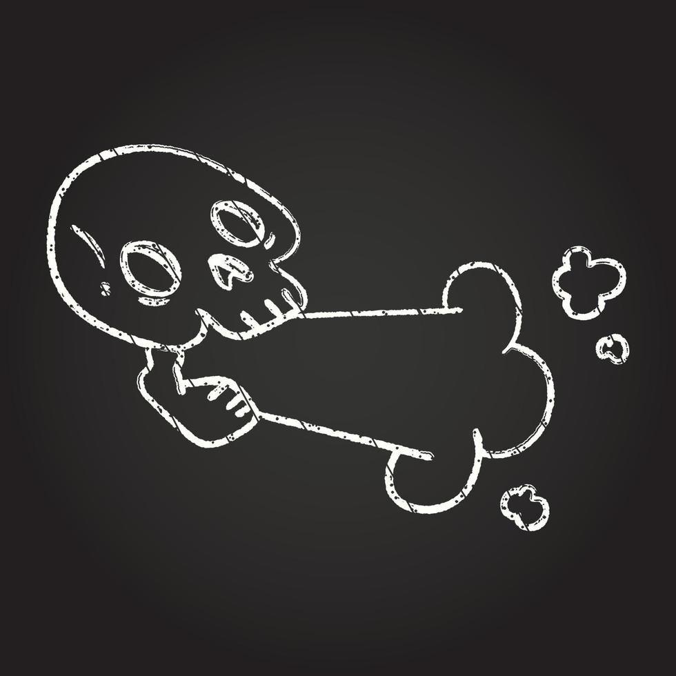 dibujo de tiza de calavera espeluznante vector