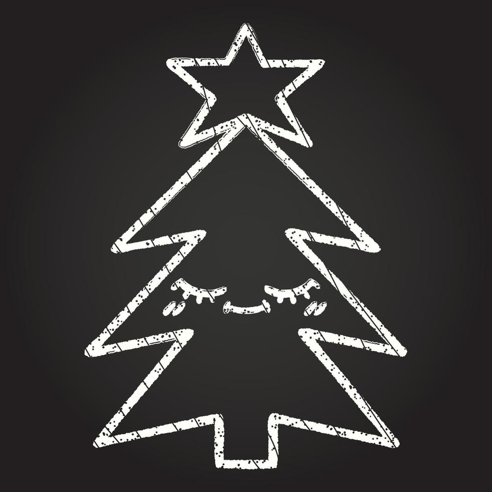 Christmas Tree Chalk Drawing vector