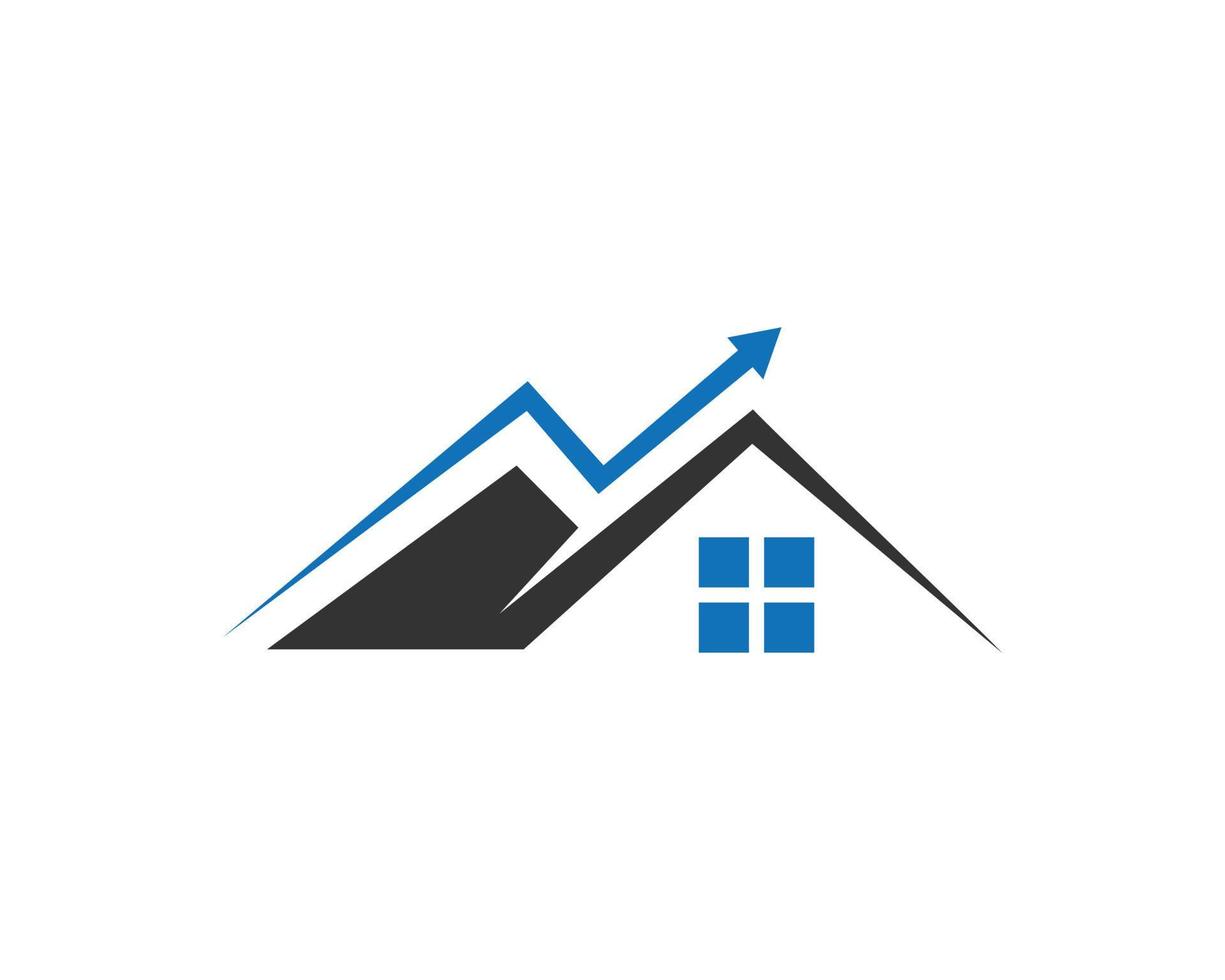 Mountain Investment Up Arrow Real Estate Logo Design Vector Symbol Template.