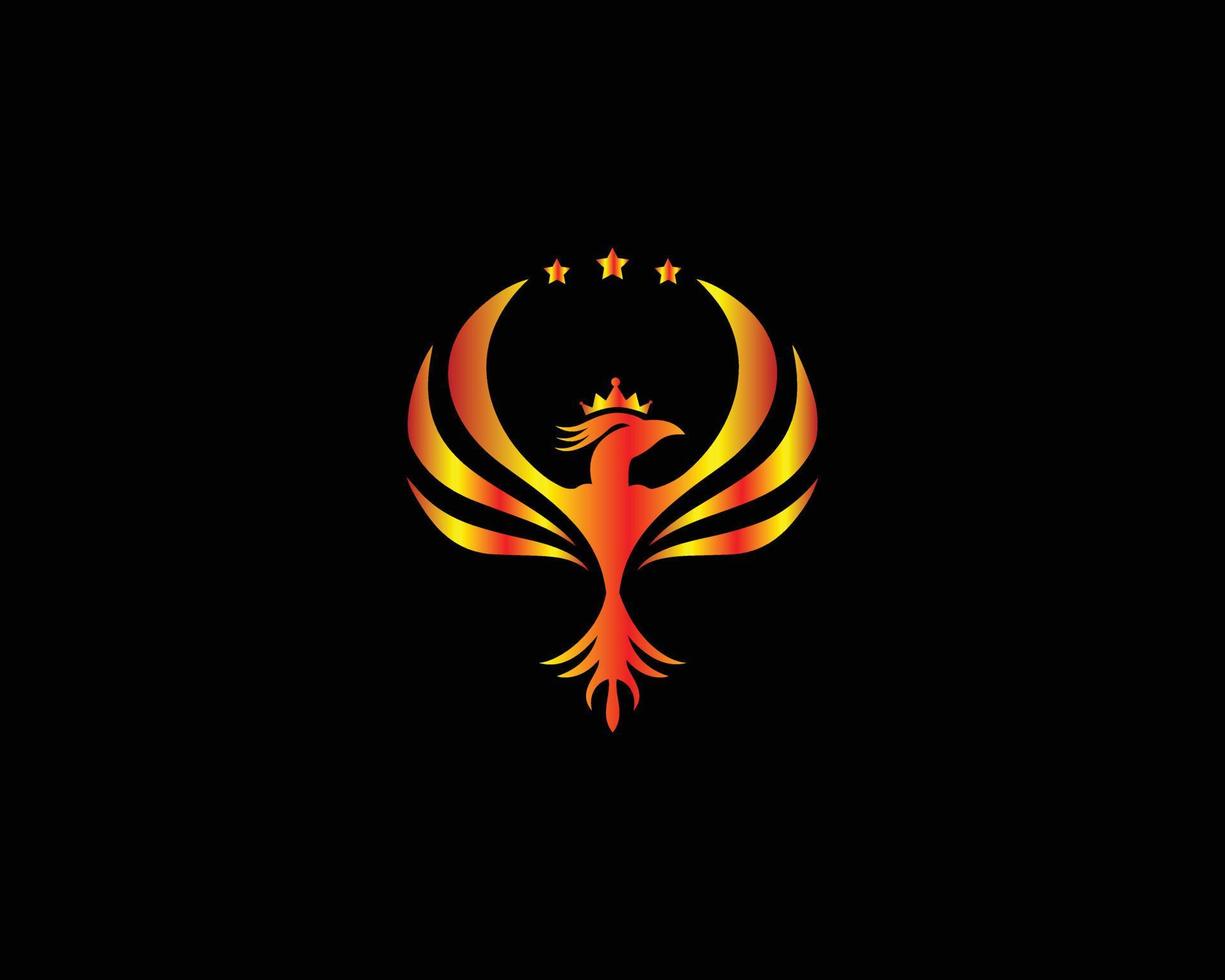 concepto de plantilla de vector de diseño de icono de logotipo de king phoenix.