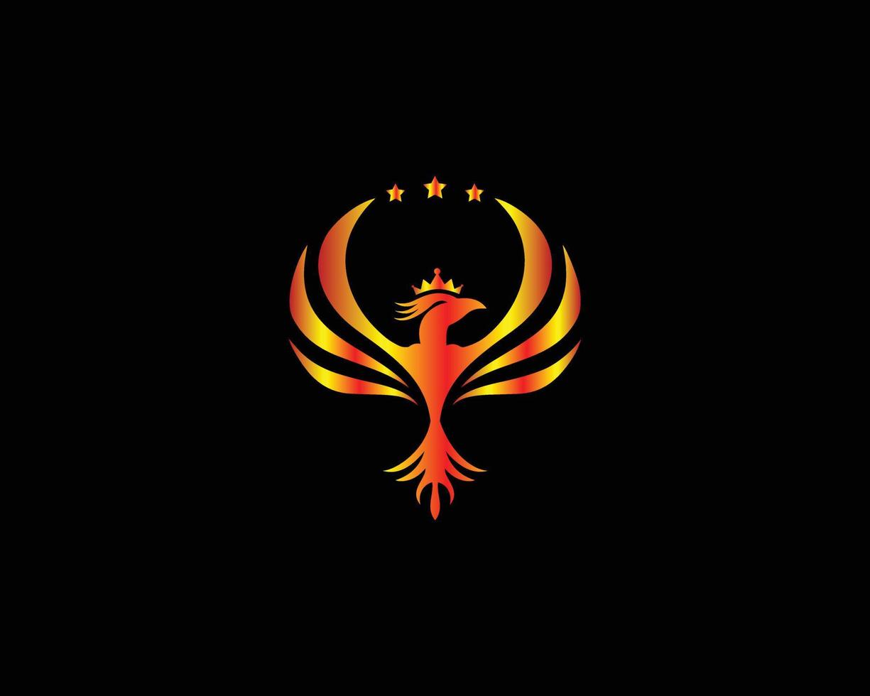 King Phoenix Logo Icon Design Vector Template Concept.