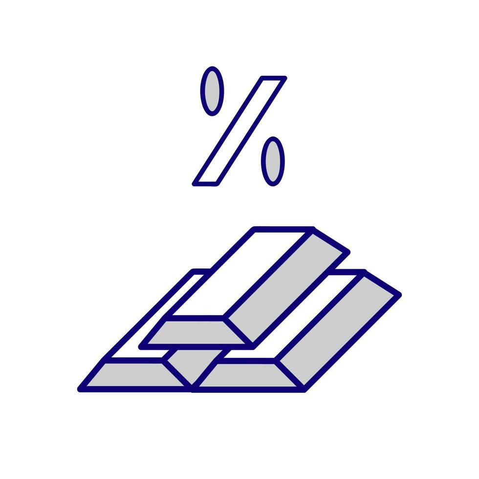 Investment trade vector icons. Financial crypto concept illustrations set.Concept of financial success and investment.Gold bars and percent sign