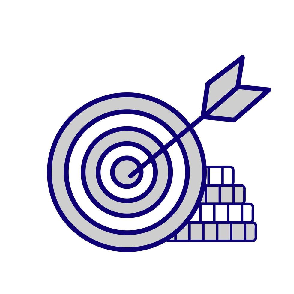 Investment trade vector icons. Financial crypto concept illustrations set.Concept of financial success and investment. Target with arrows and coins