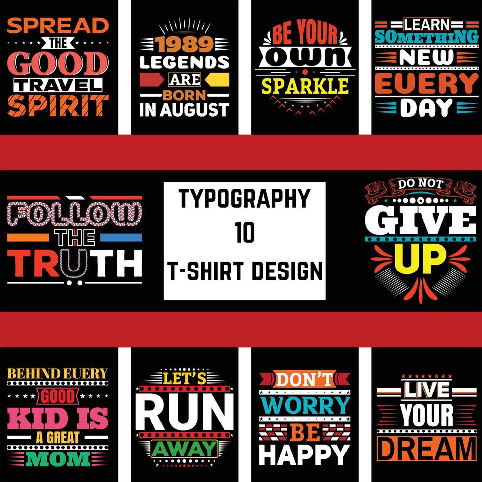 TYPOGRAPHY T-SHIRT BUNDLE DESIGN vector