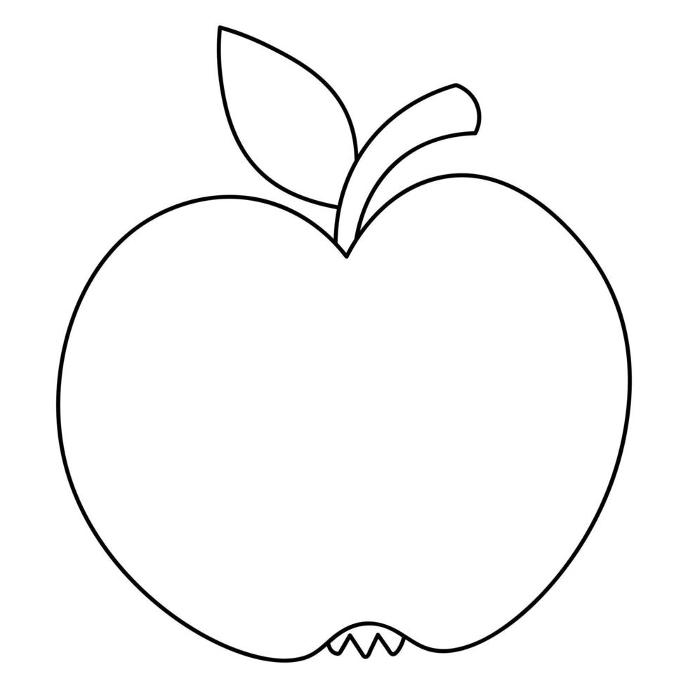 Apple. Delicious fruit with a leaf. Sketch. Harvesting. SJuicy fruit from an apple tree. Sweet pulp vector