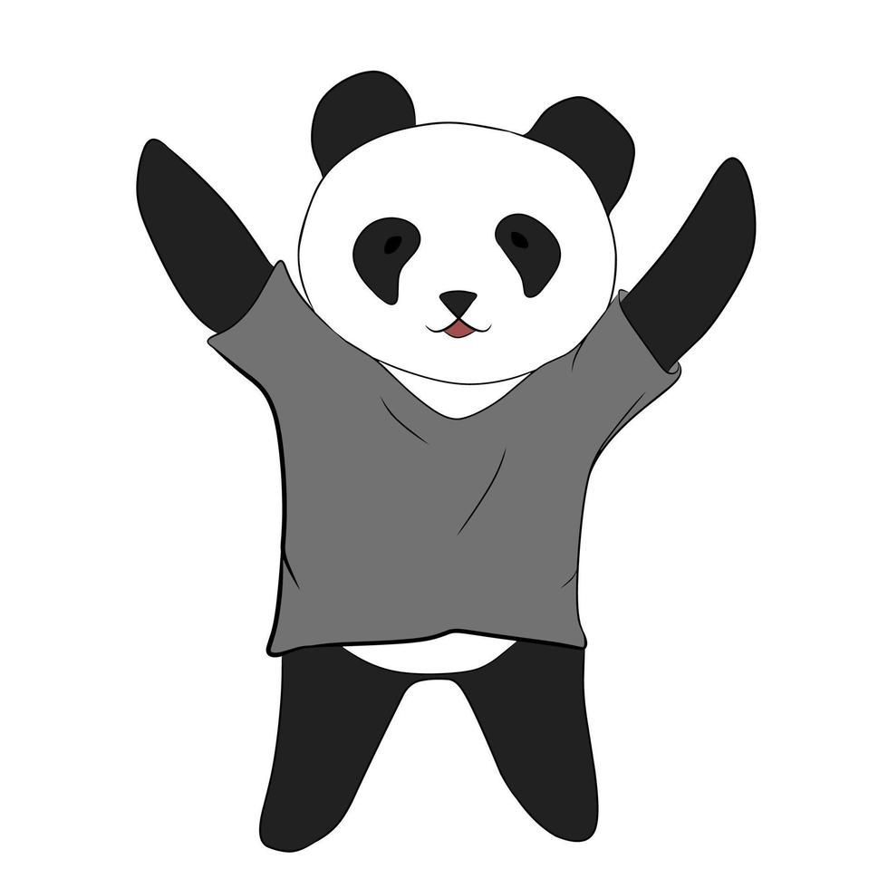 imagen de ilustración vectorial de un panda con una camisa. se puede usar para contenido infantil vector