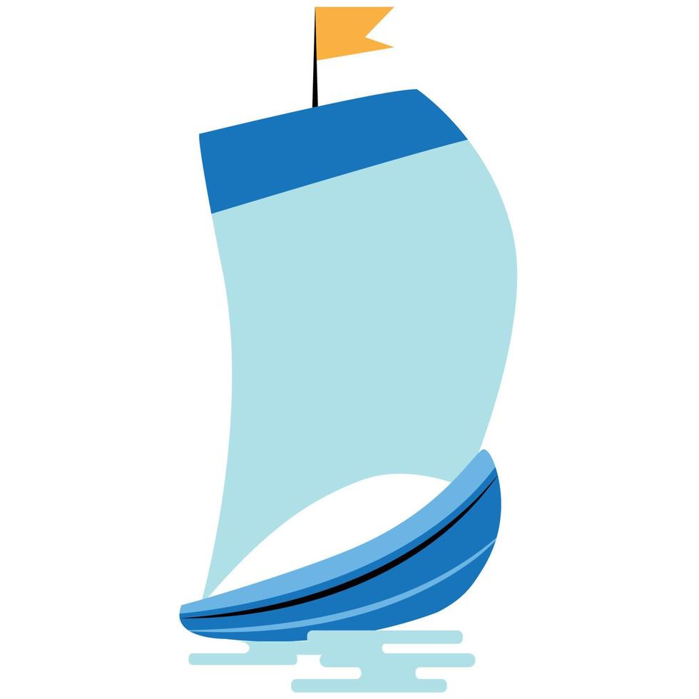 cartoon sailboat illustration vector