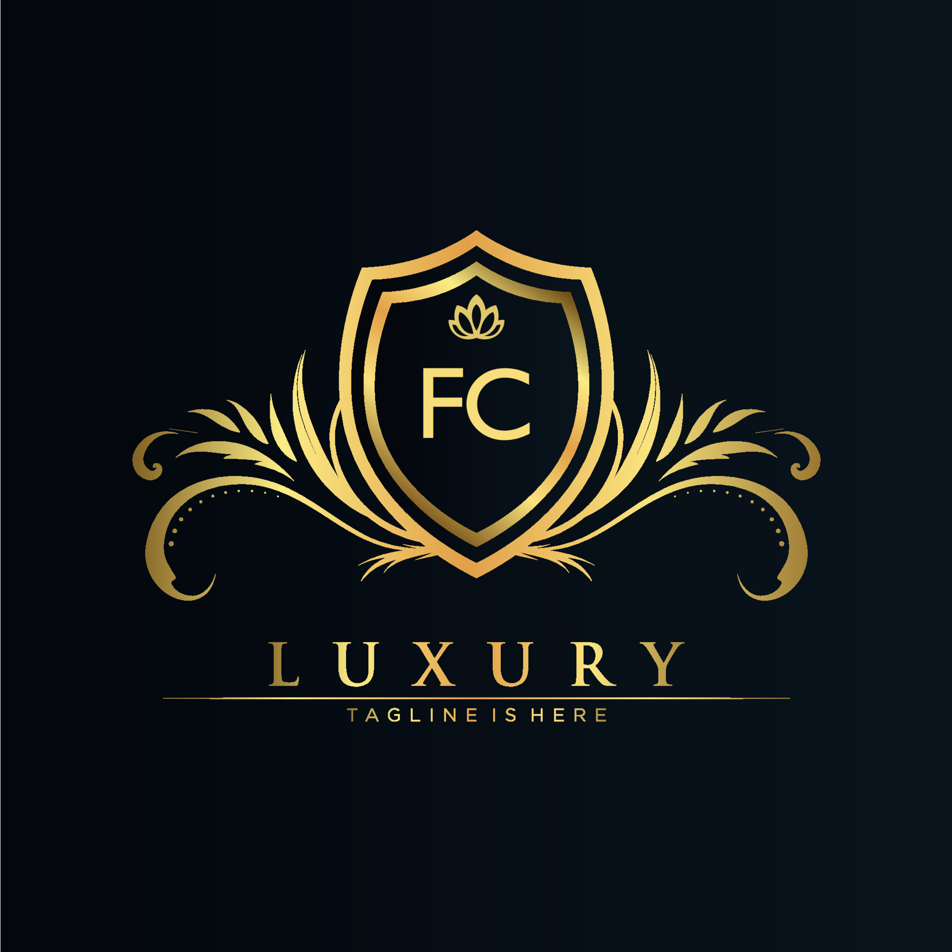 FC Letter Initial With Royal Template elegant With Crown Logo Vector FC Letter Initial With Royal Template elegant With Crown Logo Vector