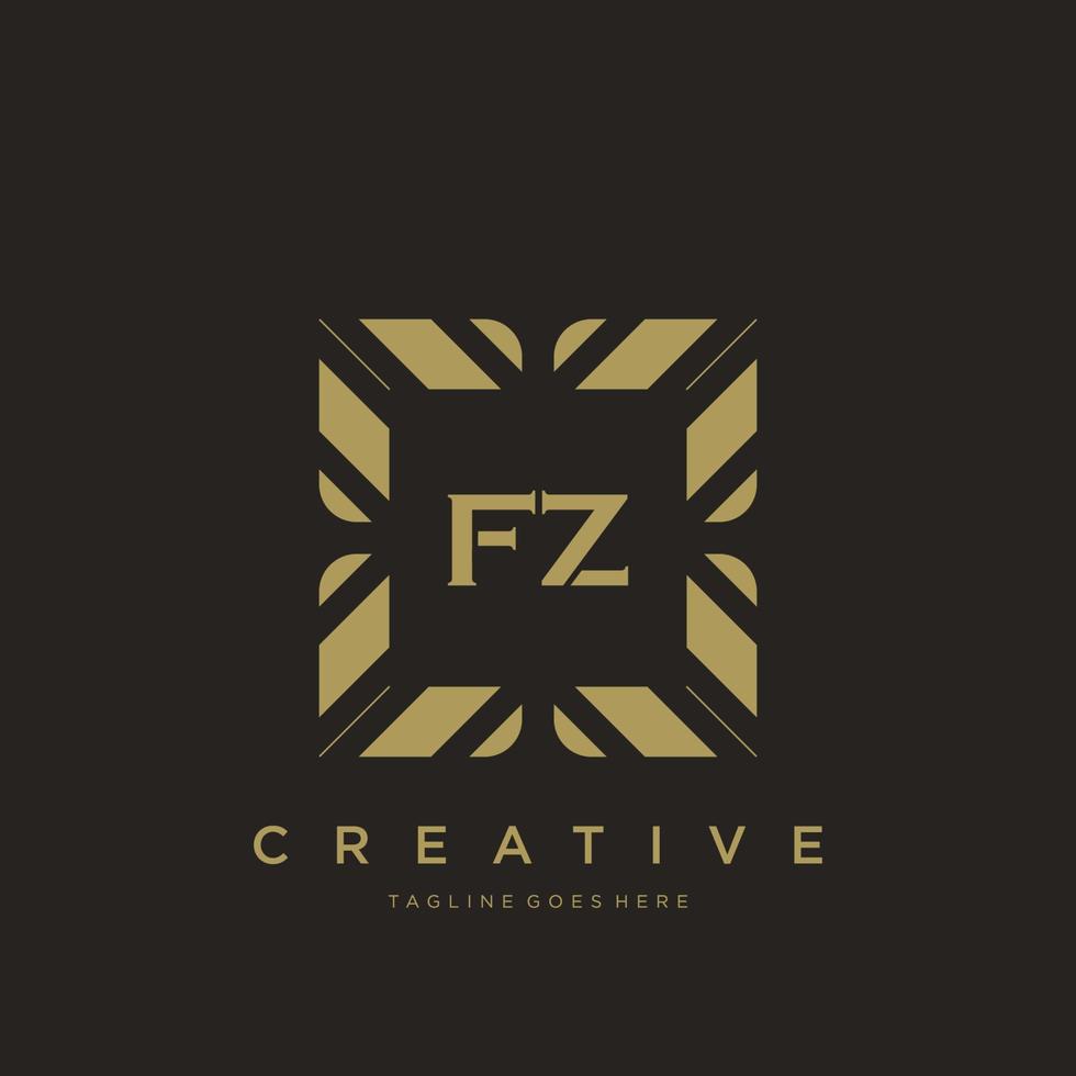 FZ initial letter luxury ornament monogram logo template vector