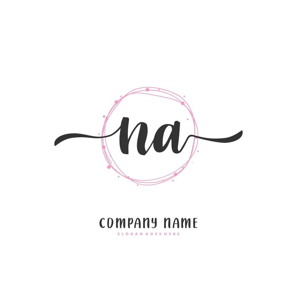 na escritura inicial a mano y diseño de logotipo de firma con círculo. hermoso diseño de logotipo escrito a mano para moda, equipo, boda, logotipo de lujo. vector