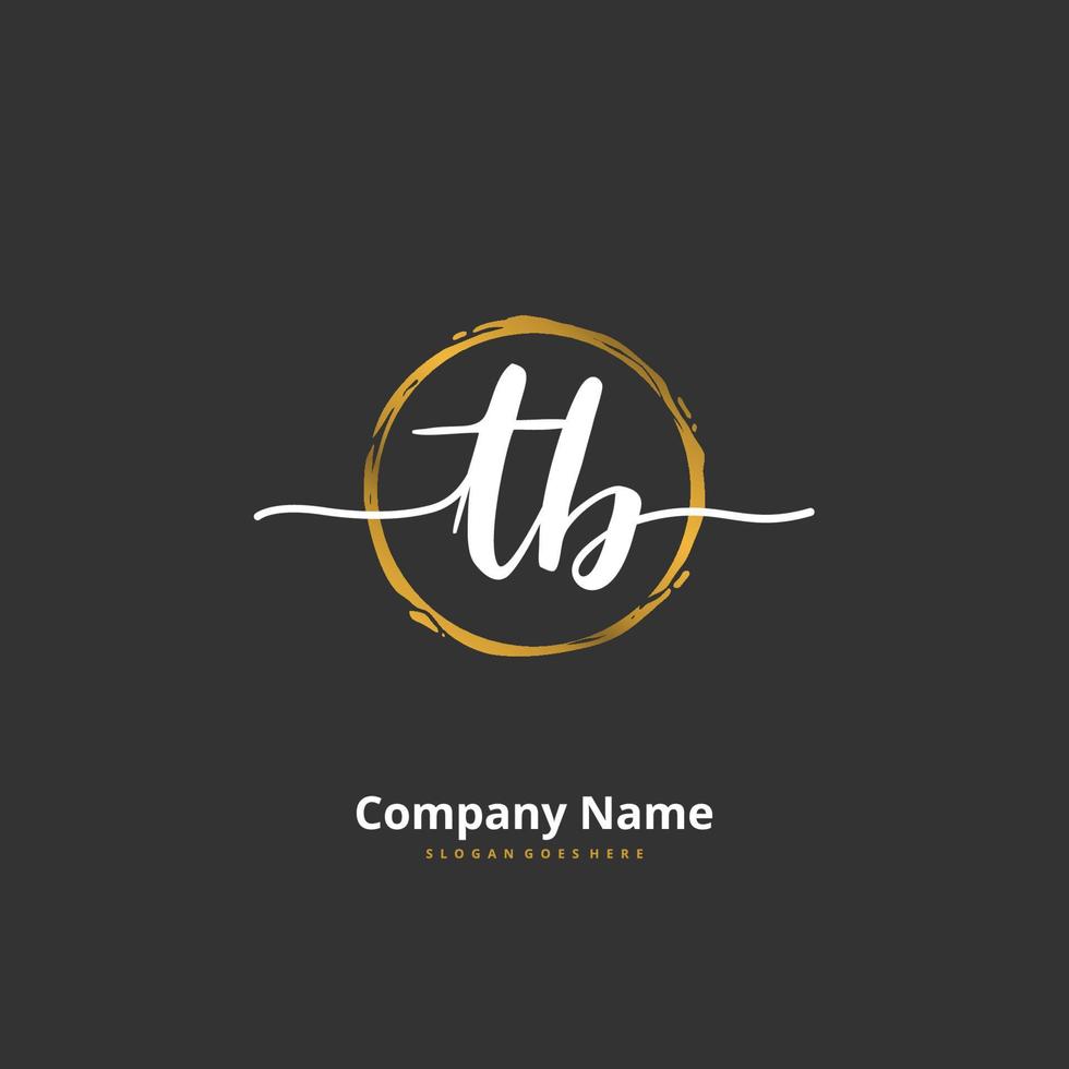 TB Initial handwriting and signature logo design with circle. Beautiful design handwritten logo for fashion, team, wedding, luxury logo. vector