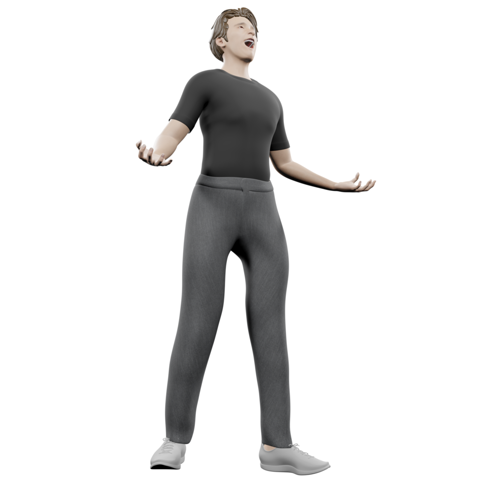 manlig modell Lycklig avatar modell mänsklig karaktär 3d illustration png