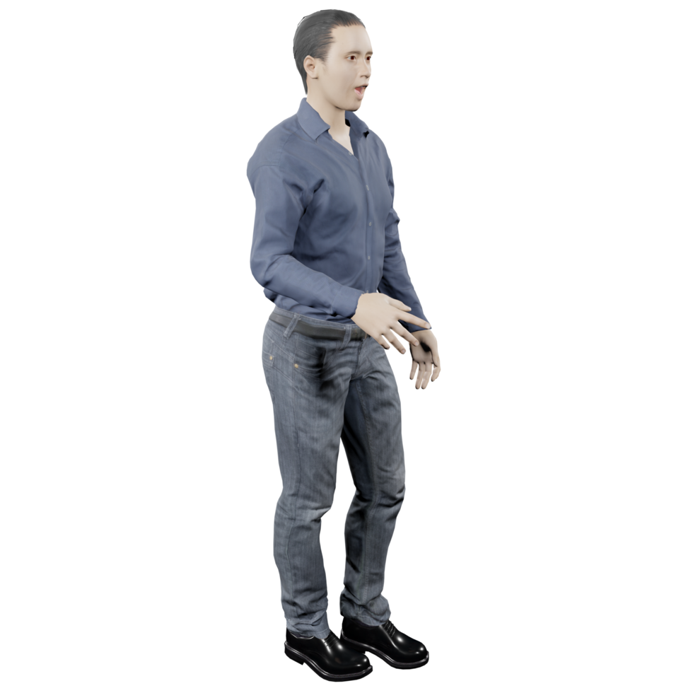 male model happy avatar model human character 3d illustration png