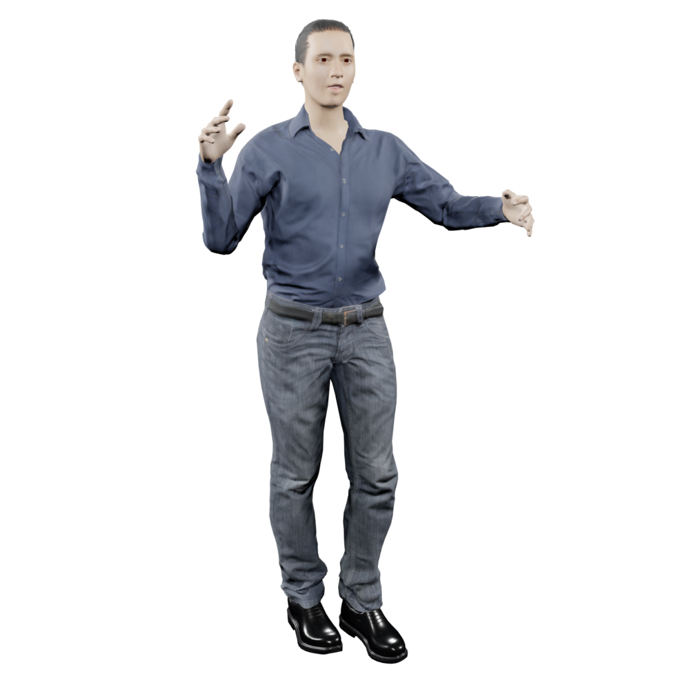 male model happy avatar model human character 3d illustration png