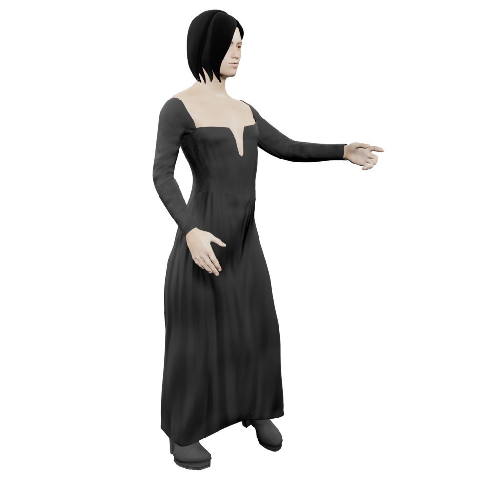 Dames jong model- gelukkig avatar vrouw model- menselijk karakter 3d illustratie png