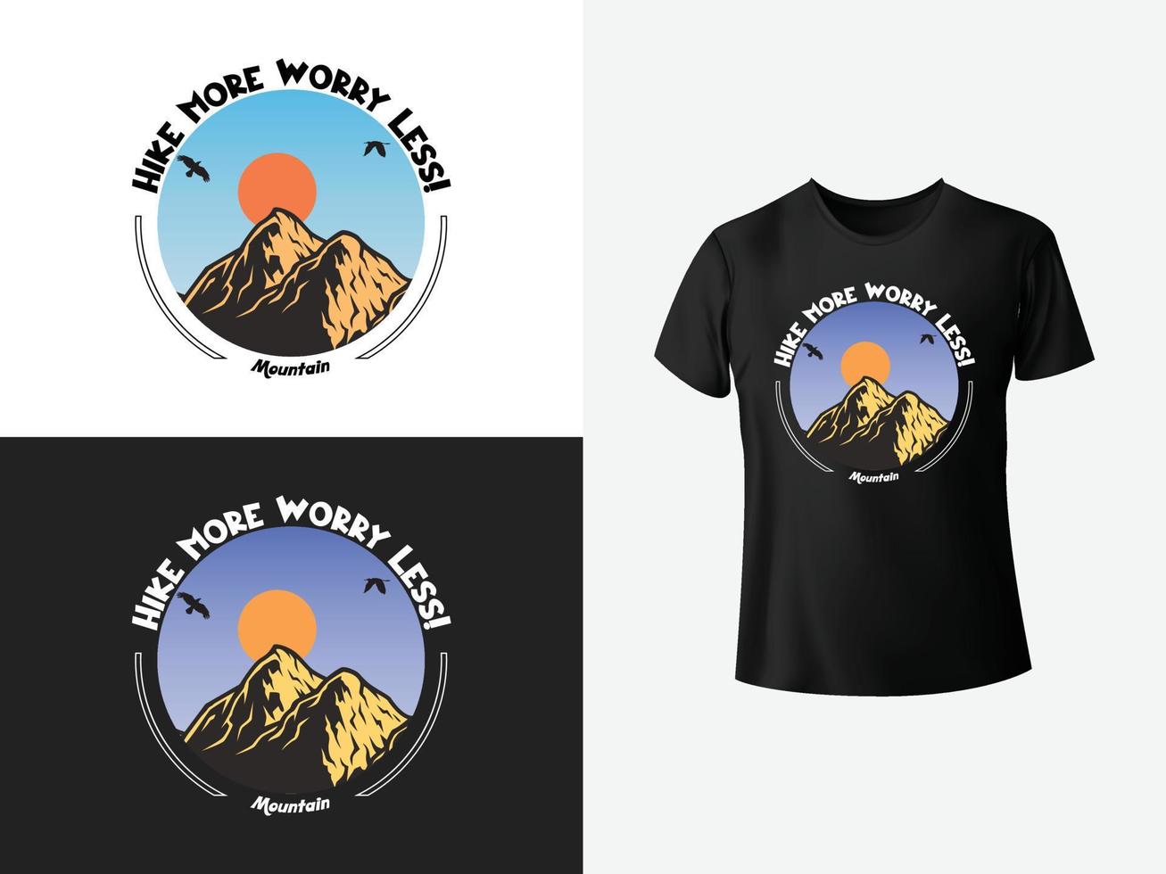 diseño creativo de camiseta de montaña vector