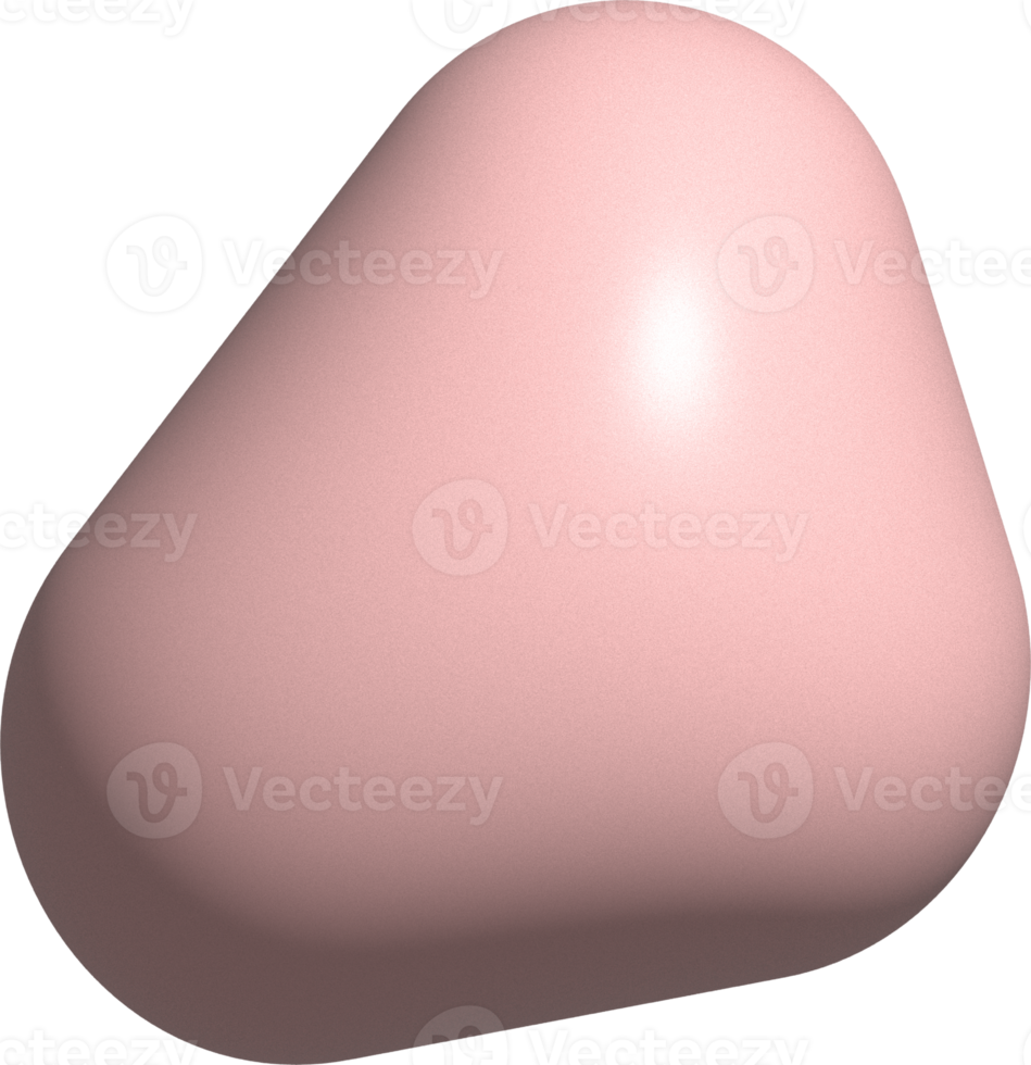 pink 3d abstract blob shape decoration png