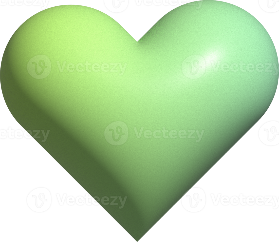 cute 3d heart gradient shape decoration png