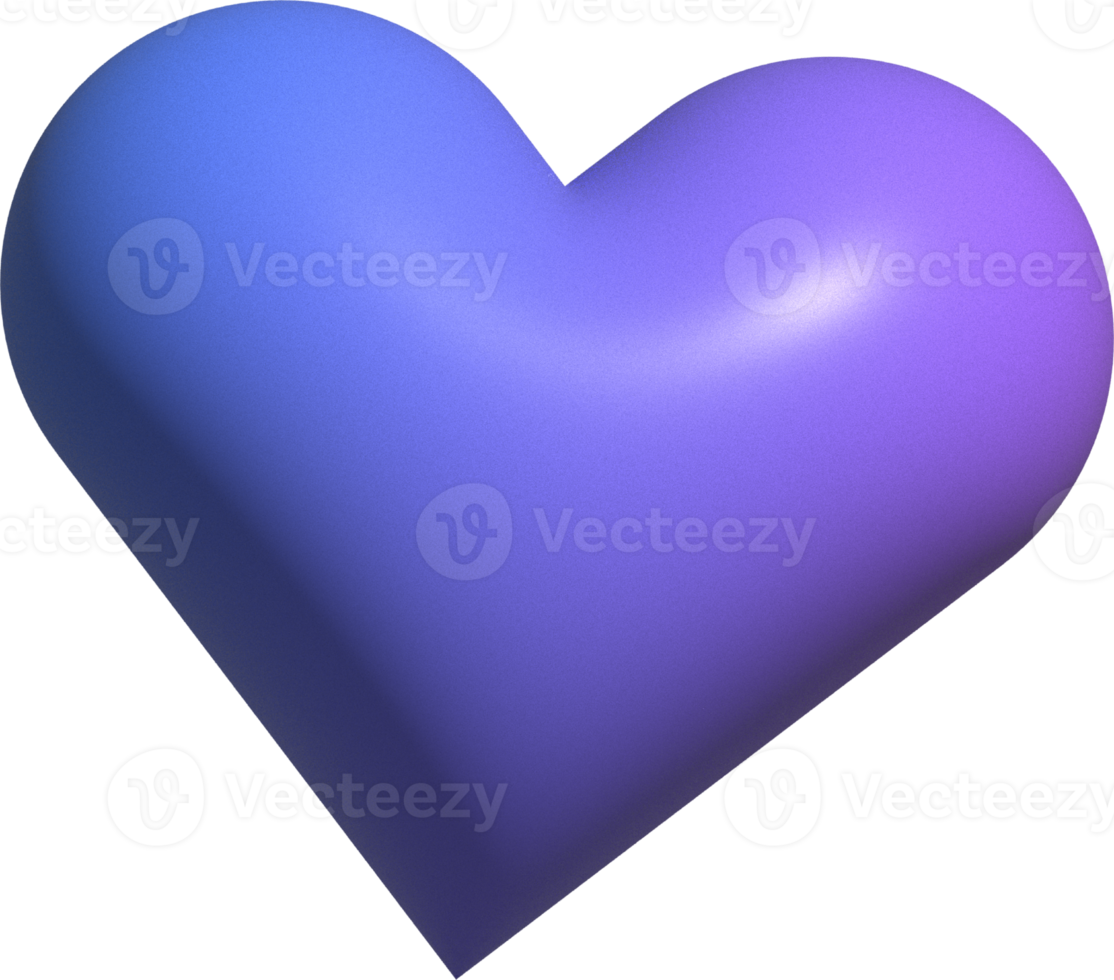 cute 3d heart gradient shape decoration png