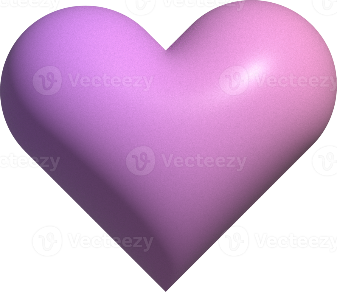 cute 3d heart gradient shape decoration png