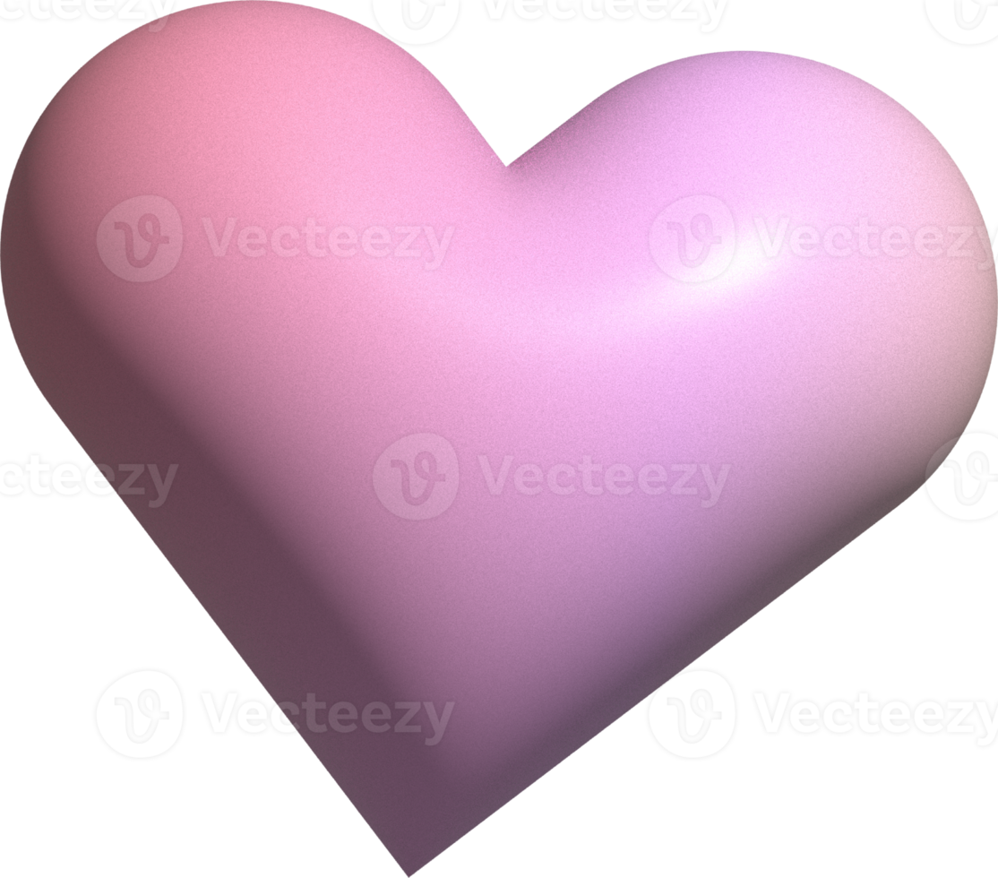 schattig 3d hart helling vorm decoratie png