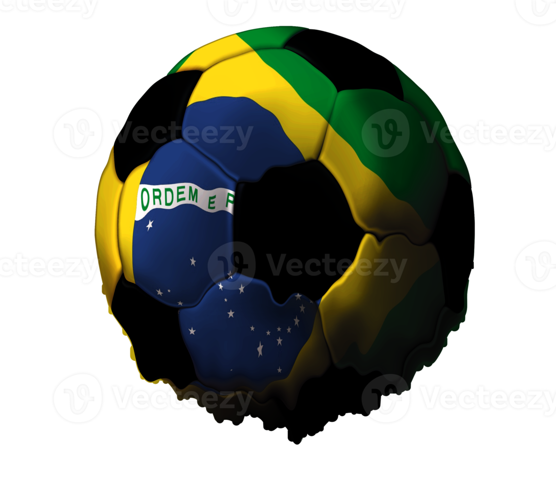 SOCCER BALL IN THE COLORS OF THE BRAZIL FLAG png