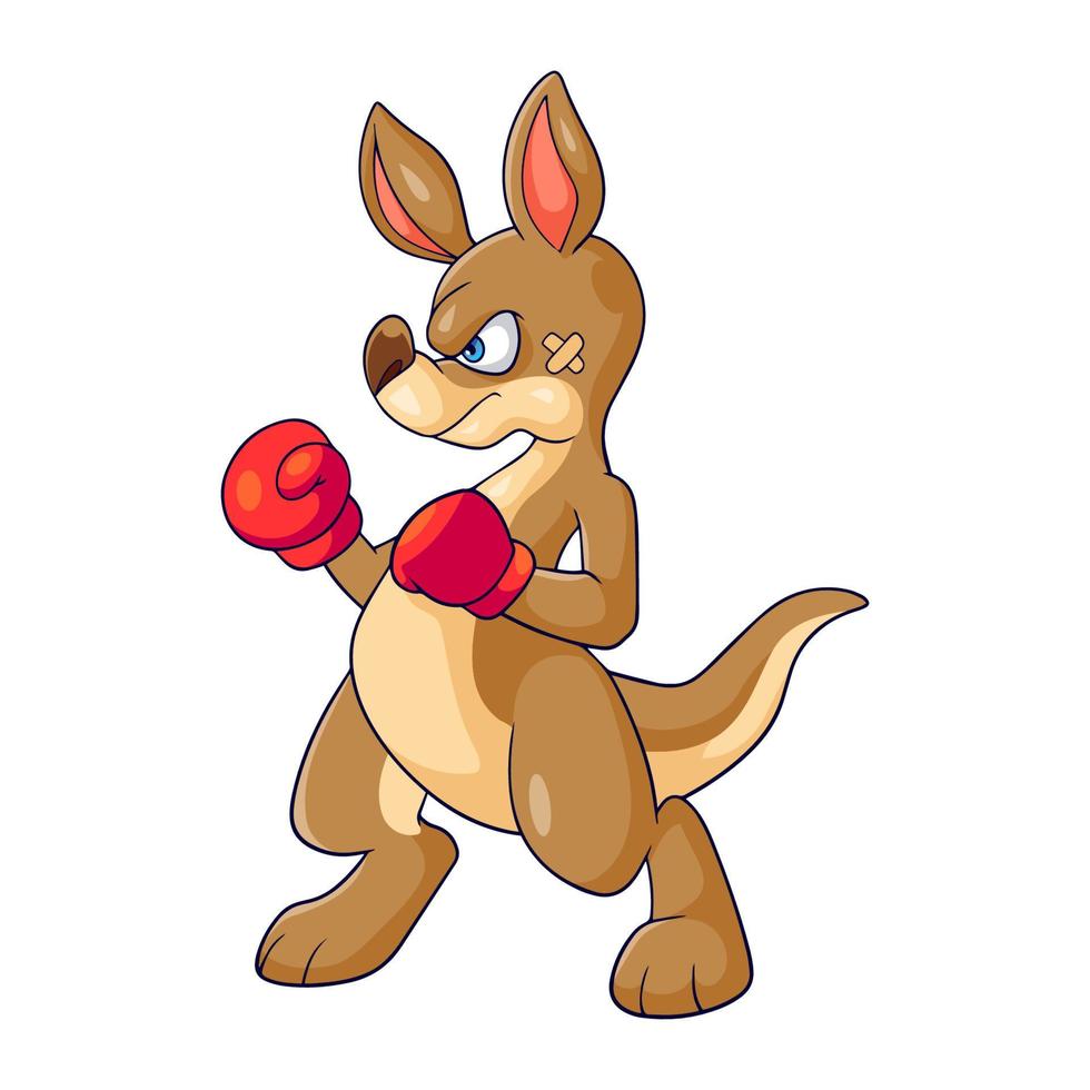 Angry Kangaroo boxing isolated  on white background vector