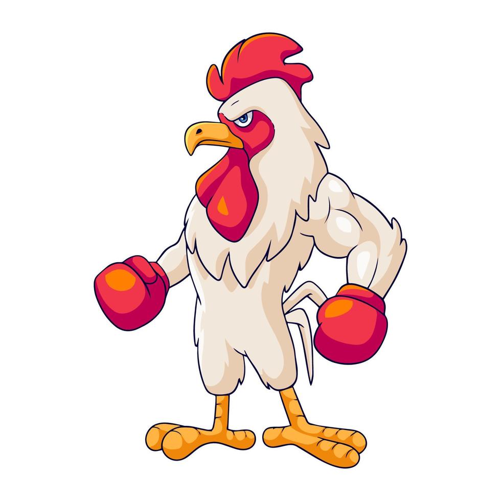 Rooster boxing isolated on white background 13114284 Vector Art at Vecteezy