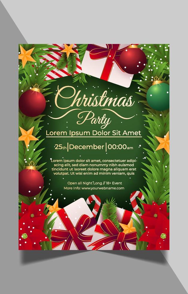 Christmas Party Poster Template vector