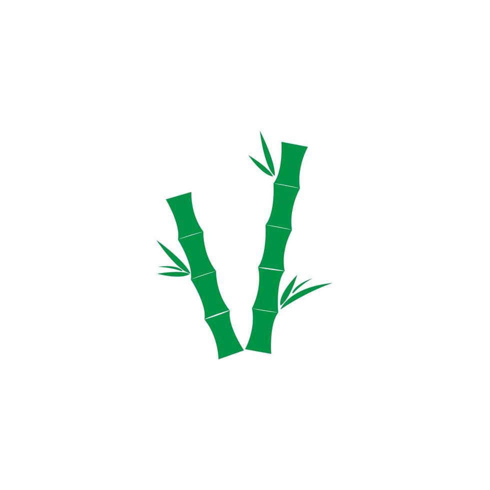 bambú con verde vector