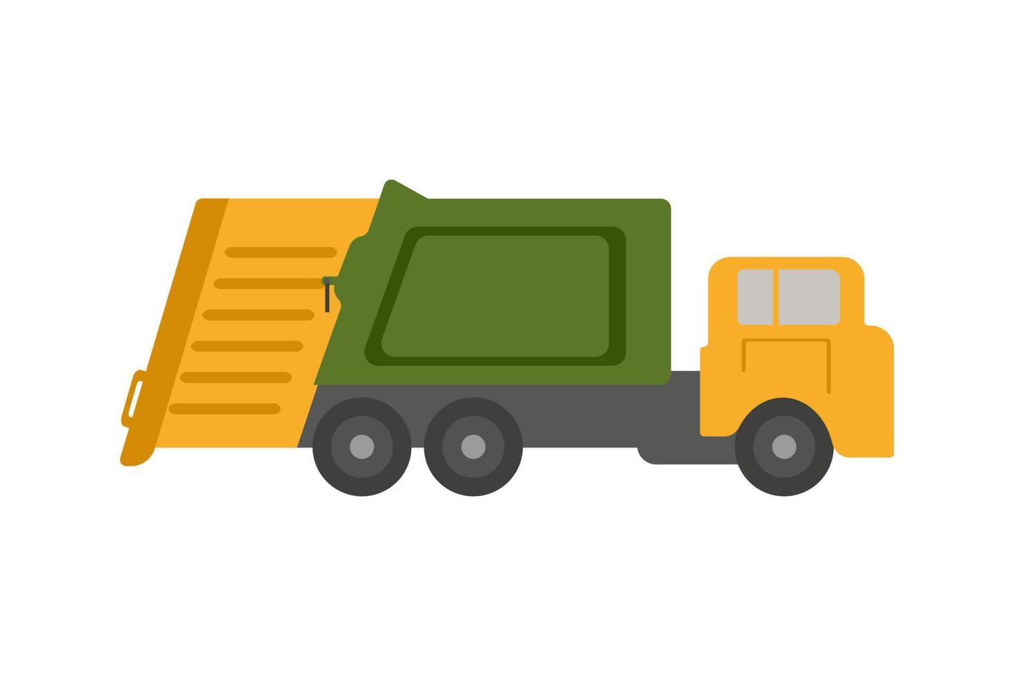 Vector illustration of a garbage truck, garbage truck, isolated on a white background, waste recycling