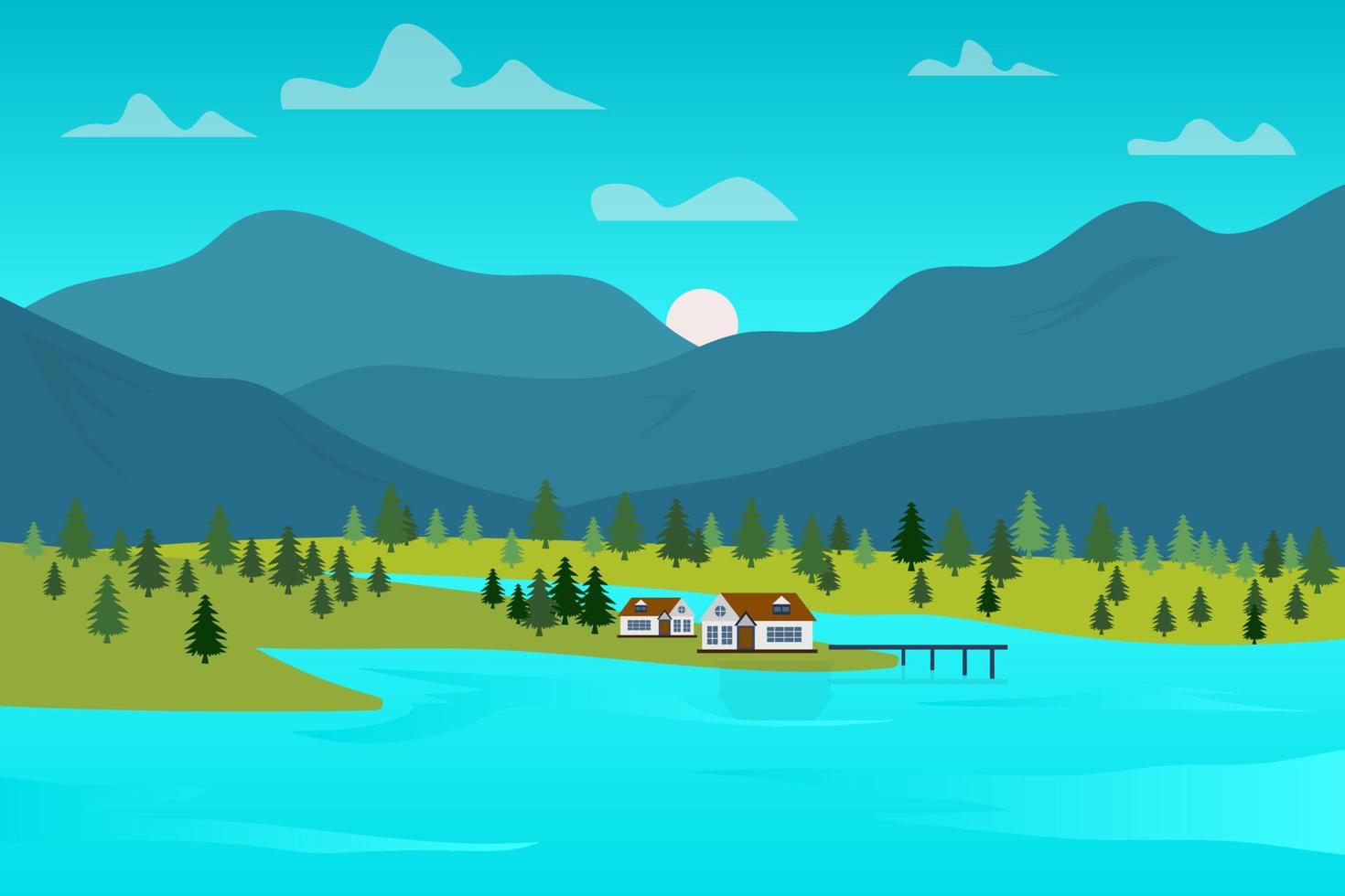 Nature beautiful town vector