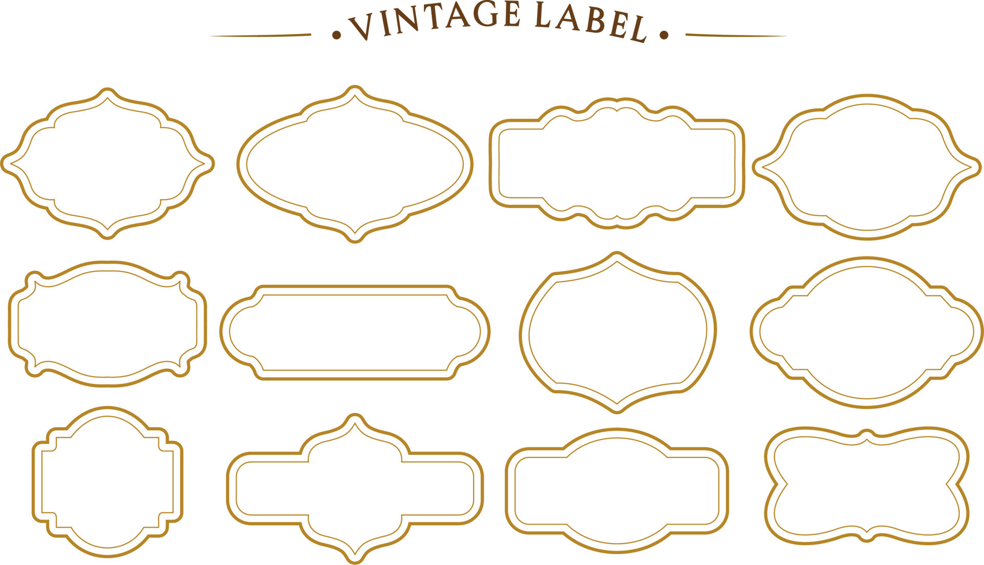 Vintage Gold Line Art Label Design Element Collection 13115043 Vector Art at Vecteezy