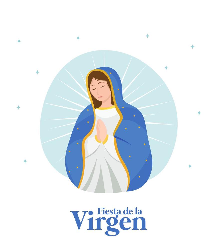 Flat Design Fiesta De La Virgen Vector Illustration