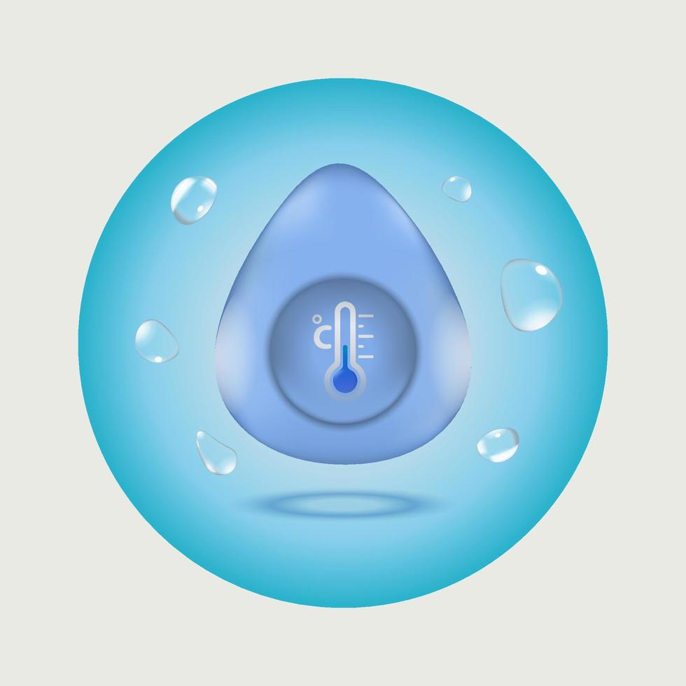 Ilustración de vector de diseño de icono de temperatura del agua