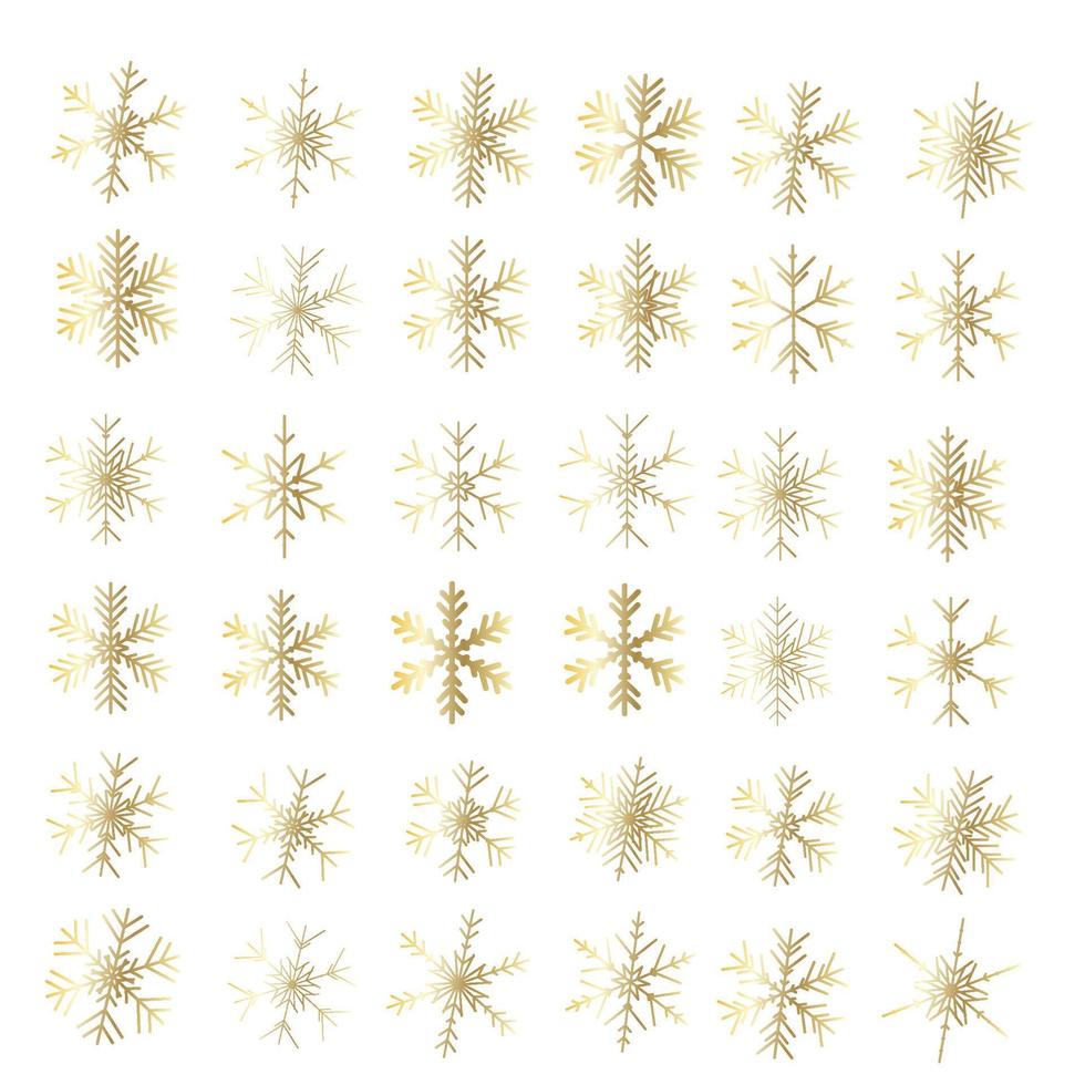 Vector set of different snowflakes
