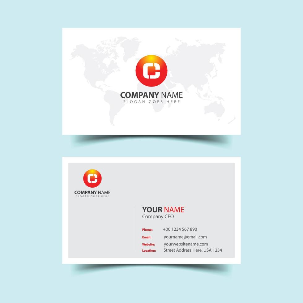 Professional business card design template vector