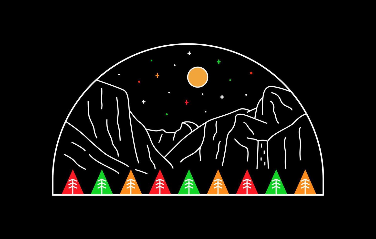 Monoline vector design of Yosemite National Park for Nature outdoor design